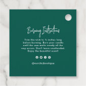 Chic Green Candle Hang Label met Logo (Achterkant)