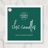 Chic Green Candle Hang Label met Logo (Voorkant)