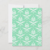 Chic Green Damask Sweet 16 Birthday Invitation Kaart (Achterkant)