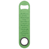 Chic Green Ditsy Holiday Kerstversiering Speed Flessenopener (Achterkant)