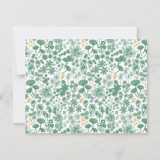 Chic Green Ditzy Floral Specialized Stationery Notitiekaartje (Achterkant)