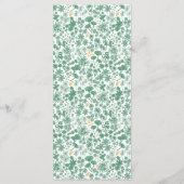 Chic Green Ditzy Floral Wedding Menu (Achterkant)