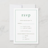 Chic Green Ditzy Floral Wedding RSVP Kaart (Voorkant)