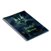 Chic Green Dragon Head & Dark Blue Universe Notitieboek (Rechterzijde)