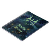 Chic Green Dragon Head & Dark Blue Universe Notitieboek (Linkerzijde)