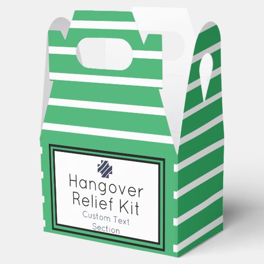 Chic Green en Navy Hangover Relief Kit Favor Box Bedankdoosjes (Geopend)