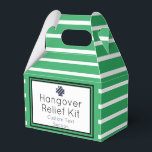 Chic Green en Navy Hangover Relief Kit Favor Box Bedankdoosjes<br><div class="desc">Perfect klassiek groen en roze aanpasbare,  aanpasbare hangover relief-doos.</div>