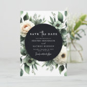 Chic Green Eucalyptus Digital Wedding Save The Date (Staand voorkant)