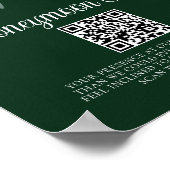 Chic Green Floral Poinsettia Honeymoon Fund Poster (Hoek)