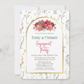 Chic Green Floral Spring Blooms Engagement Party Kaart (Voorkant)