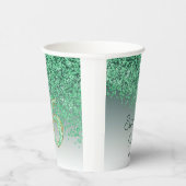 Chic Green Glitter Sweet 16 Birthday Papieren Bekers (Rechts)