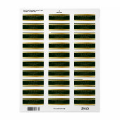Chic Green & Gold Custom Return-adreslabels Etiket (Full Sheet)