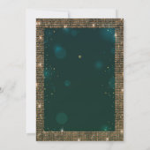 Chic Green Gold Dress Tiara, Diamonds Quinceañera Kaart (Achterkant)