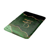 Chic Green Gold Glitter Agate Custom Monogram Badmat (Gekanteld)