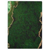Chic Green Gold Glitter Agate Custom Monogram Klembord (Achterkant)