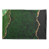 Chic Green Gold Glitter Agate Custom Monogram Kussensloop (Achterkant)