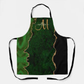 Chic Green Gold Glitter Agate Custom Monogram Schort (Voorkant)
