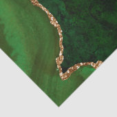 Chic Green Gold Glitter Agate Custom Monogram Tissuepapier (Detail)