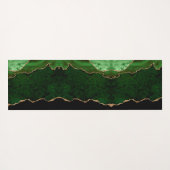 Chic Green Gold Glitter Agate Custom Monogram Yogamat (Achterkant (horizontaal))