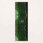 Chic Green Gold Glitter Agate Custom Monogram Yogamat (Voorkant)