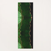 Chic Green Gold Glitter Agate Custom Monogram Yogamat (Achterkant)