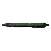 Chic Green Gold Glitter Agate Custom Monogram Zwarte Inkt Pen (Bodem)