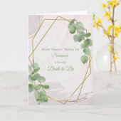 Chic Green Gold Name  Vrijgezellenfeest Kaart (Gele Bloem)
