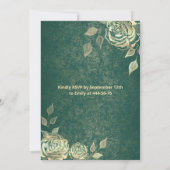 Chic green Gold rozen trendy dress Quinceañera Kaart (Achterkant)