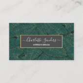 Chic green gold visitekaartje (Voorkant)