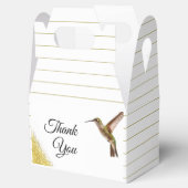 Chic Green Hummingbird en Gold Dust Wedding Bedankdoosjes (Geopend)