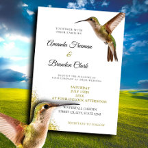 Chic Green Hummingbird en Gold Dust Wedding