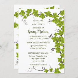 Chic Green Ivy Bridal Shower Kaart