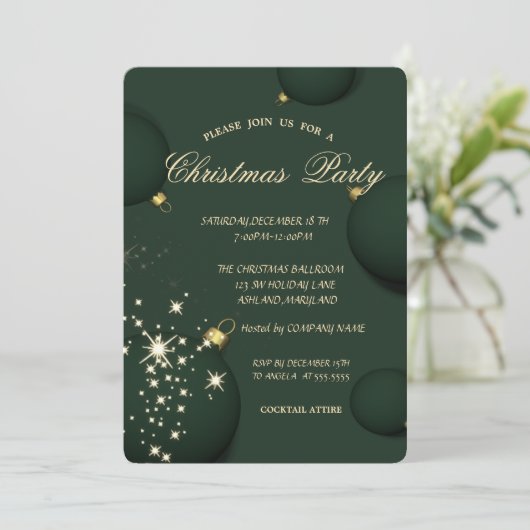 Chic Green-kerstballen zangerkerst Kaart (Staand voorkant)