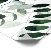 Chic Green Leafy Tropical Foliage Weduwen Welkom Poster (Hoek)