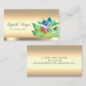 Chic Green Lotus Flower Yoga Instructor Visitekaartje (Voorkant / Achterkant)