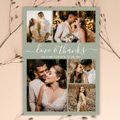 Chic Green Love and Bedankt Wedding Bedankt Briefkaart