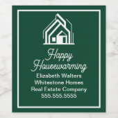 Chic Green makelaarskantoor Aangepaste makelaar Wijn Etiket (Enkel label)