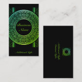 Chic Green Medallion Visitekaartje 2 (Voorkant / Achterkant)