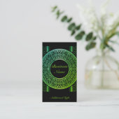 Chic Green Medallion Visitekaartje 2 (Staand voorkant)