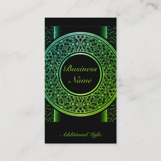 Chic Green Medallion Visitekaartje 2 (Voorkant)