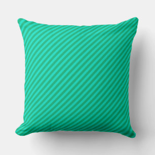 Chic Green & Mint Gestreept Esthetisch Kussen