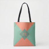 Chic Green Monogrammed Tote Bag (Voorkant)
