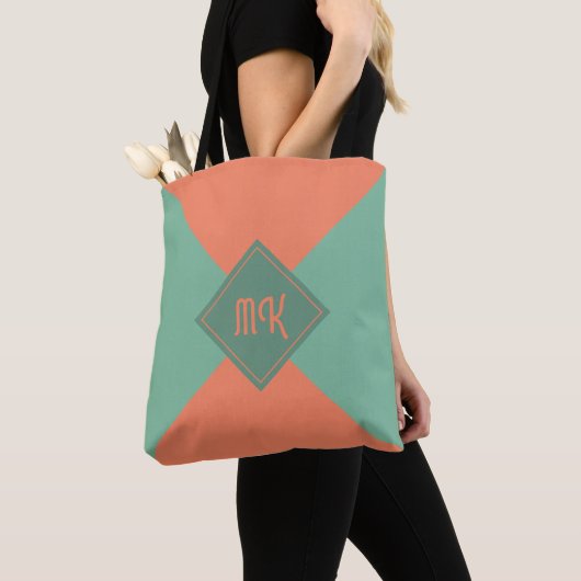 Chic Green Monogrammed Tote Bag (Dichtbij)