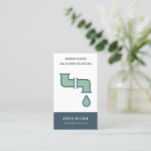 CHIC GREEN NAVY PLUMBER SERVICE PIPES PLUMBING VISITEKAARTJE (Staand voorkant)