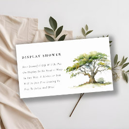 Chic Green Oak Tree Display Douche Baby shower Informatiekaartje