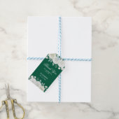 Chic Green Pastel White Rose Greenery Verjaardag Cadeaulabel (Met Touw)