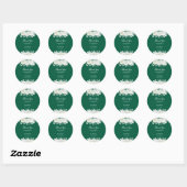Chic Green Pastel White Rose Greenery Verjaardag Ronde Sticker (Vel)