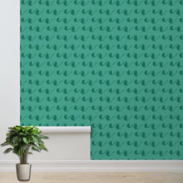 Chic Green Pattern Accent Behang