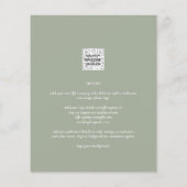 Chic Green Photo Wedding nodigt QR Code Save Date  Flyer (Achterkant)