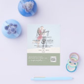 Chic Green Photo Wedding nodigt QR Code Save Date  Flyer (Enkel)